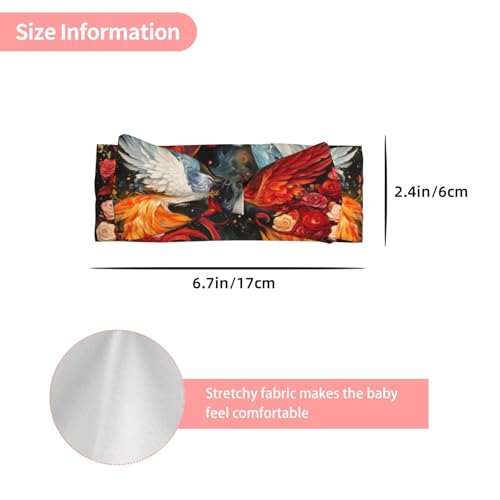 Phoenix and Rose Bow headband, children's elastic bow hair accessories, 0-6 months, hair bows for newborns, infants, toddlers3