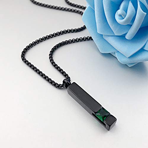 YOUFENG Urn Necklaces for Ashes Birthstone Cube Urns for Human Ashes Memorial Cremation Urn Locket Keepsake Ashes Jewelry4