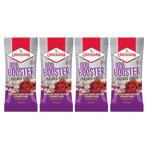 Louisiana Fish Fry, Smashed Garlic Boil Booster, 8 oz (Pack of 4)