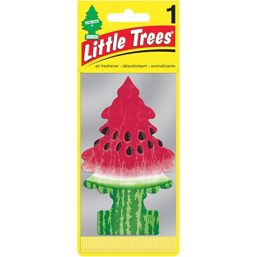 Image of LITTLE TREES Car Air Freshener | Hanging Paper Tree for Home or Car | Watermelon Scent | 6 Pack