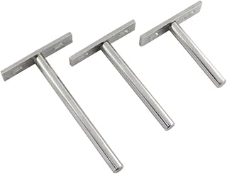 BETOOKY 5 Heavy Duty Floating Shelves Shelf Bracket Decorative Metal Brackets Stainless Steel Shelves Cabinet Shelf Wall Mounted Shelf T-Shape Bracket Steel Brace Steel Bracket Furniture
