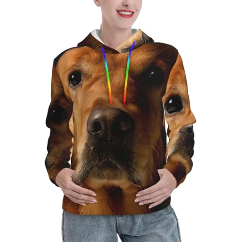 Sweat à capuche tendance femme Golden Retriever vêtement automne