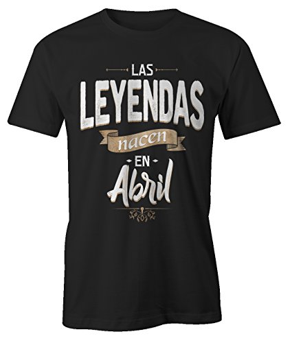 RiotBunny Las Leyendas Nacen en Abril Camiseta de Cumpleaños Hombres Negro Large