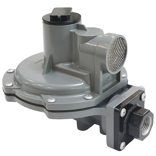 R622-BCF 2 Stage Propane Regulator 875 000 BTU High Capacity Gas Pressure Regulator 9-13 WC Outlet 1/2 x 1/2 FNPT Whole House Propane Tank Regulator with Vent Screen & Relief Valve