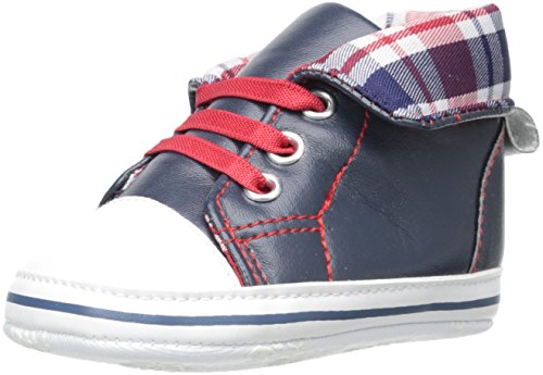 Little Me Baby-Boys Newborn Hightop Cuffed Sneaker Plaid