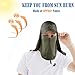 ELLEWIN Outdoor Fishing Flap Hat UPF50 Sun Cap Removable Mesh Face Neck Cover, D-army Green/ Mesh Neck Cover, M-L-XL