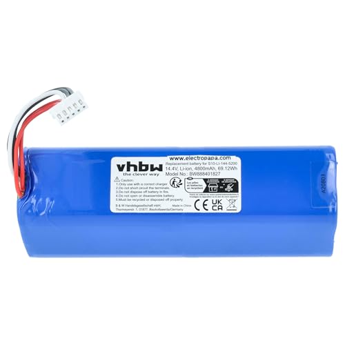 vhbw Akku kompatibel mit Ecovacs Deebot Ozmo T8 Aivi DBX11-11 Staubsauger Home Cleaner Heimroboter (4800mAh, 14,4V, Li-Ion)
