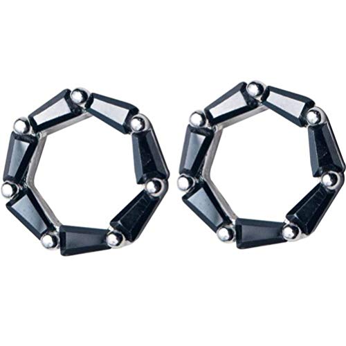 Boucles d'oreilles S925 anti-allergie petit cercle noir pour femme