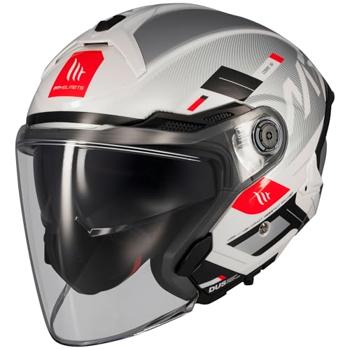 MT Helmets Cosmo SV – Casco Moto Jet Sport con Visor Solar Retráctil, Pantalla de Extracción Rápida Patentada, Interior Lavable y Preparado para Intercomunicador UCS | Homologado ECE 22.06 & DOT