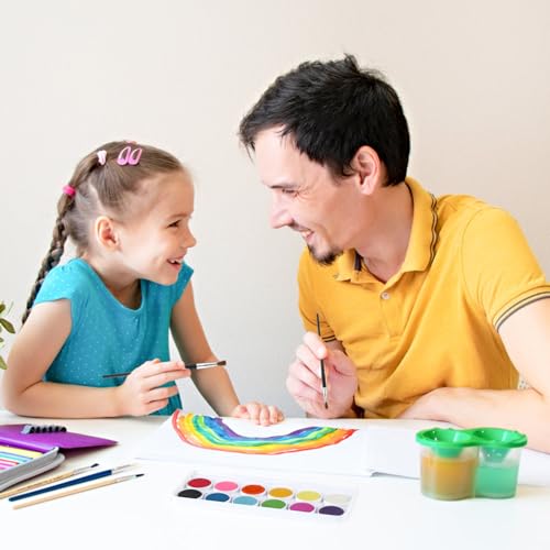 RMIVEGLIA Aquarellfarben Set, Wasserfarben kinder, 12 Farben mit einen Pinsel. Ideal für kreative Projekte für Kinder und Künstler.