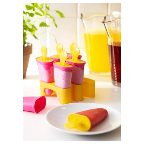 Image of GRANTH ENTERPRISE Reusable Ice Pop Makers, Set of 6, BPA-Free Plastic, Multicolour Popsicle Moulds with Sticks and Lid, Kulfi Candy for Children & Adults