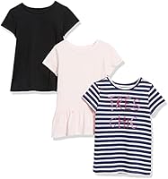 Spotted Zebra T-Shirt a Maniche Corte Bambina, Pacco da 3