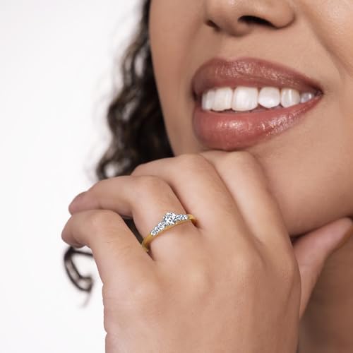 GILDED 1/2 ct. T.W. Lab Diamond (SI1-SI2 Clarity, F-G Color) and 14K Gold Plating Over Sterling Silver Engagement Ring4