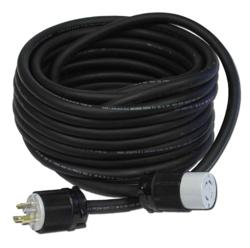 Powertronics Connections NEMA L14-30 50' cord 50-Feet 30-Amp L14-30 Generator Power Cord for Upto 7500-watt Generators , Black