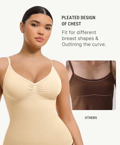 Image of FeelinGirl Womens Tank Top Shapewear Tummy Control Tops Slimming Cami Tank Seamless Compression V Neck Camisole