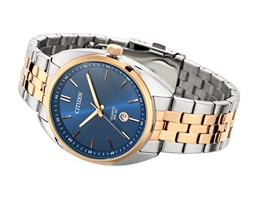 CITIZEN Stainless Steel Quartz Analog Blue Dial Men Watch-Bi5096-53L, Rose Gold Band - Image 4