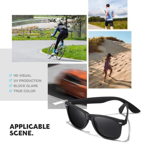 Image of DEMIKOS Sunglasses Men Polarized Sunglasses for Mens Womens Retro Mirror Lens for Driving Fishing UV Protection