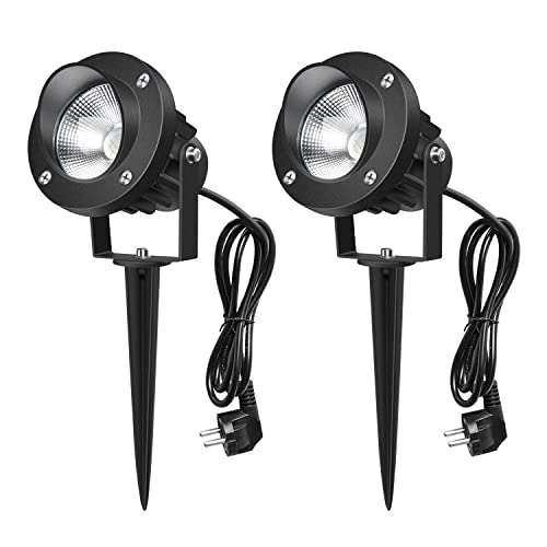 2 Pièces 9W Spot LED Extérieur Lampes avec Piquet 6000K IP65 étanche Conception Rotative LED Lampe De Jardin Extérieur Éclairage pour Jardin décoratif Terrasse Plantes