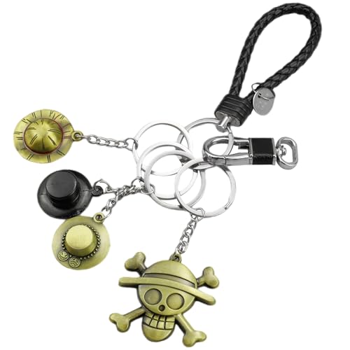 Eozighi Llavero One Piece Sombrero Paja de Colgante Llavero Pirat...