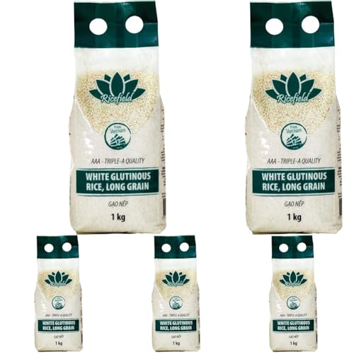 RICEFIELD Klebreis, 1 kg (Packung mit 5)