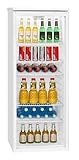 Bomann Glastür-Kühlschrank KSG 7280.1, Flaschenkühlschrank 259 Liter, Höhe: 143 cm/Breite: 55 cm, Getränkekühlschrank freistehend mit LED Innenraum-Beleuchtung, höhenverstellbare Gitter-Ablagen, weiß