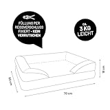 Lumaland orthopädisches Hundebett aus Cord | ergonomisches Hundesofa 70x60 cm - für kleine Hunde | Boden rutschfest | Füllung und Bezug waschbar | Hundekörbchen mit Memory Schaumstoff