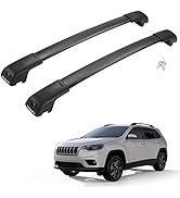 BougeRV Lockable Roof Rack Cross Bars Compatible with Jeep Cherokee 2014-2023 Aluminum Car Cross ...