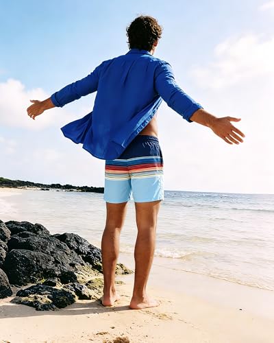 Image of SURF CUZ Mens Swim Trunks with Compression Liner Swim Shorts 7 inch Swimming Trunks Stretch 7 Inch Swim Suits Quick Dry