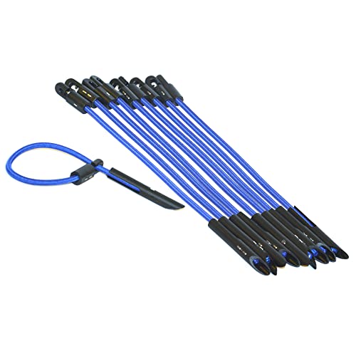 Image of Bungee Cord with Toggle tie - Flex for Tarpaulins Canopies, Flex tie Down, Heavy Duty Elastic, Chock Absorber for tarps, 12 inch, 10-Pack (6620)