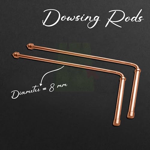 Image of Full Copper Dowsing L Rods Pair | Diameter-8 MM | Aura Energy Checker | Finding Underground Water & Geopathic Stress | Reiki | Divining Rods (Pendulum Assorted)