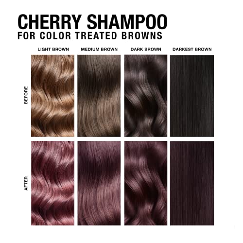 Pure Blends Cherry Hydrating Color Depositing Shampoo Brighten & Tone Color Faded Hair Semi Permanent Hair Dye Prevents Color Fade Extend Color Service On Color Treated Hair 8.5 Oz. #TOP6