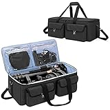 YARWO Tripod Carrying Case 23.4” Long, Portable Photo Studio Equipment Storage Bag Compatible for Manfrotto Tripods, Camera Monopod, Speaker, Microphone, Light Stand and Photography Accessories, Black