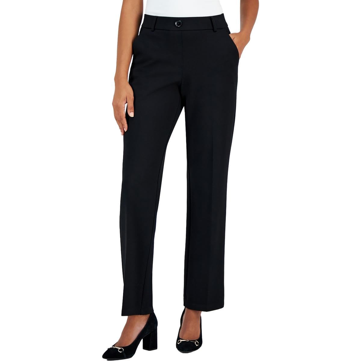 Kasper Womens Pull on Faux Fly Trouser