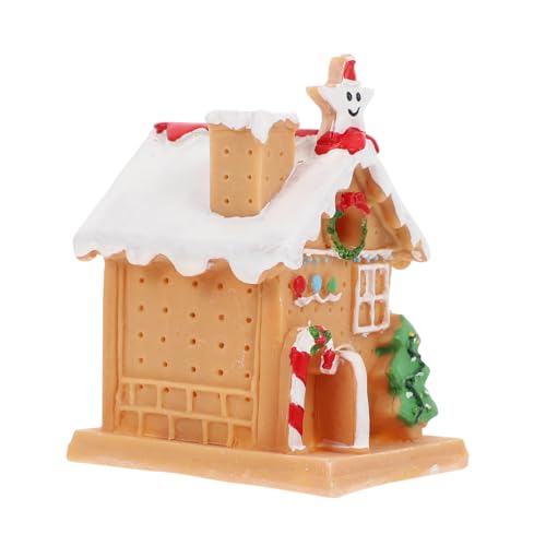 Ciieeo 1pc Resin Christmas House Decor Led Light Small Villa Ornament for Holiday Table Decoration Retro Landscape Adornment for Home and