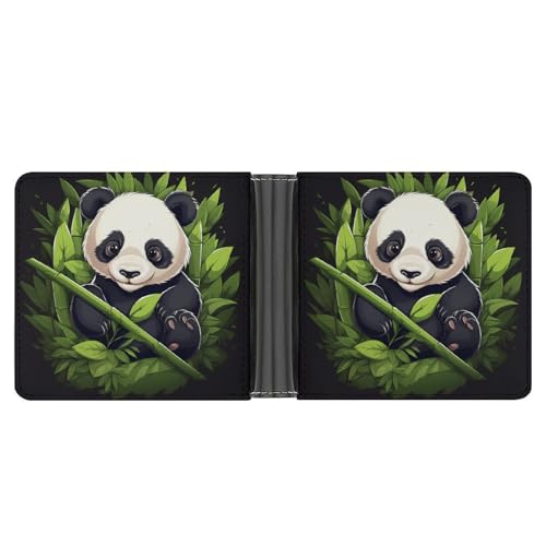 Cute Animal Panda Bifold Wallet PU Leather Coin Purse Lightweight Credit Card Holder Wallet Money Clip