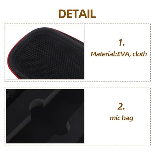 Estuche portátil ibasenice para micrófono con carcasa rígida resistente a impactos y cierre de cremallera, color negro miniatura 3