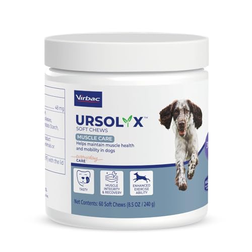 Image of Virbac URSOLYX Soft Chews for Dogs | Muscle Health Support for Senior, Active or Recovering Dogs, Medium 30-60lbs | 60 Count 2- Month Supply