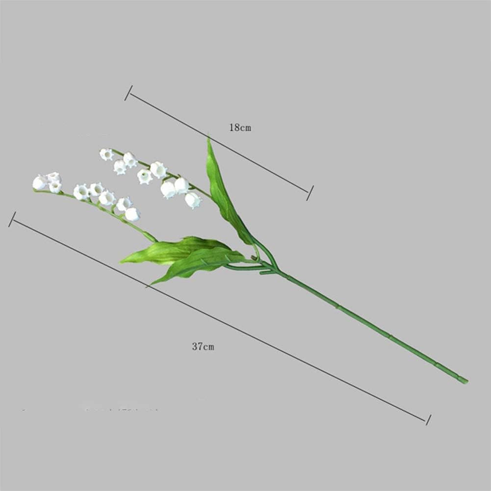 JJ.Accessory 6 Pack Artificial Lily of the Valley Flowers Bouquet Bright Silk Lily Flower Bouquet Plastic Flowers for Wedding Home Party Decoration - Image 3