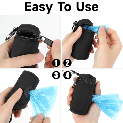 Spender Für Hundekotbeutel Dispenser, Kotbeutelspender Pet Poop Tasche Halter Universal Dog Bag Poop Dispenser Mit Reißverschluss, Haustierhundekotbeutelspender Für Hunde Outdoor Spaziergänge, Schwarz