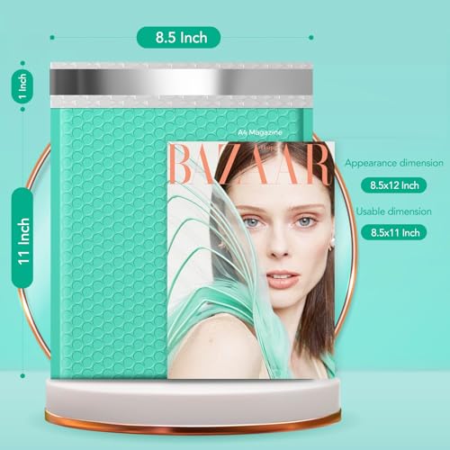 Image of Fuxury 250Pack Teal Bubble Mailers 8.5x12 inch Medium Opaque Padded Envelopes Strong Adhesion Bubble Mailer Thick Padded Mailers for Small Business Mailing Books Clothes Makeup Supplies