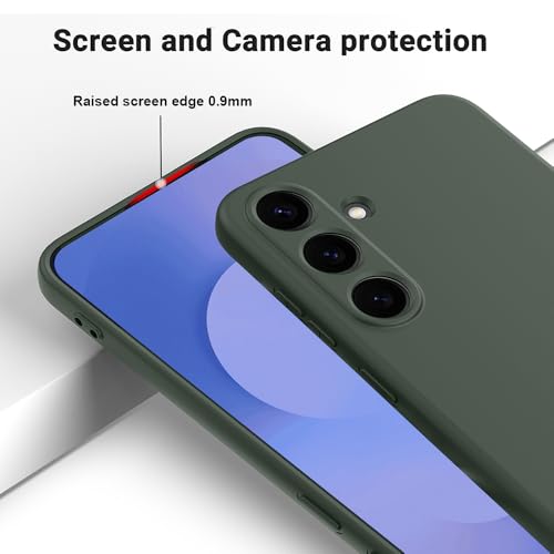 Image of Back Cover for Samsung Galaxy S25 FE 5G | Full Camera Protection | Premium Liquid Silicon Case | Flexible Bumper Case for Samsung Galaxy S25 FE 5G (Military Green)