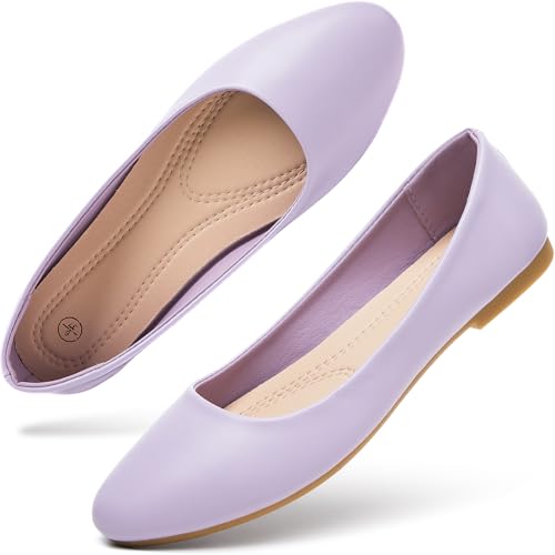 Image of Hash Bubbie Women's Flats Shoes Ballet Flats Dress Shoes Comfortable PU Leather Slip on Shoes for Women