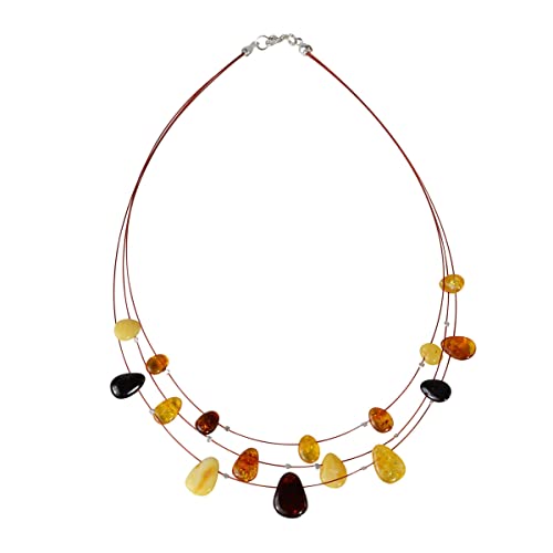 HolidayGiftShops Baltic Multicolored Amber String Necklace