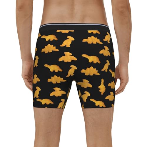 Cute Dinosaur Chicken Nuggets Men'S Boxer Briefs Soft Stretch Underwear Fashion Briefs For Men Teens4