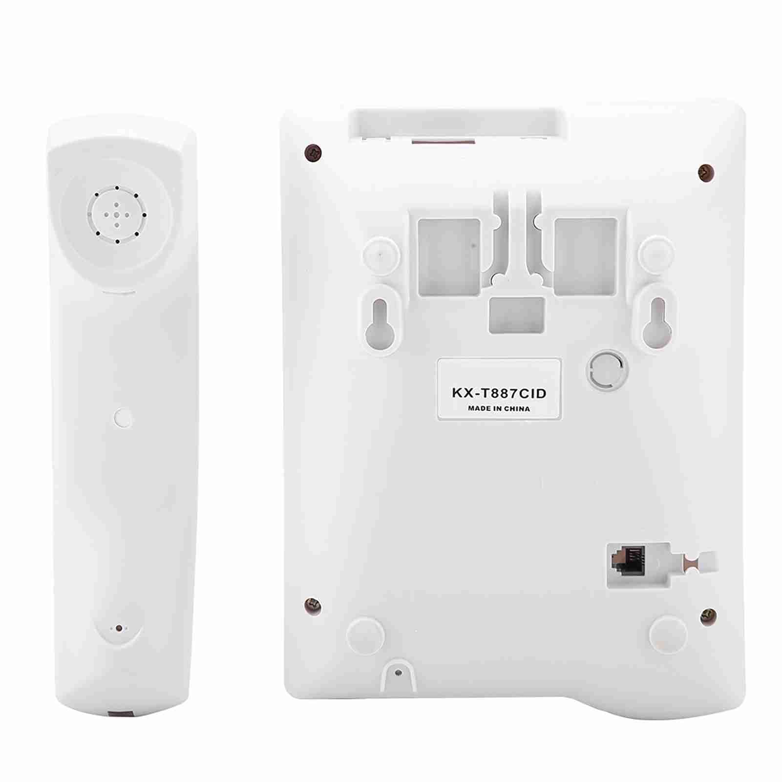 Telefono a Cavo con Segreteria Telefonica, Telefono Audio con Listener di Altoparlanti Allarme 3 Gruppi per Case per Uffici (WHITE)