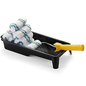 Paint Roller Tray Set, 4 inch Paint Roller, Paint Tray,Roller Frame, Small Paint Roller, Mini Paint Roller, House…
