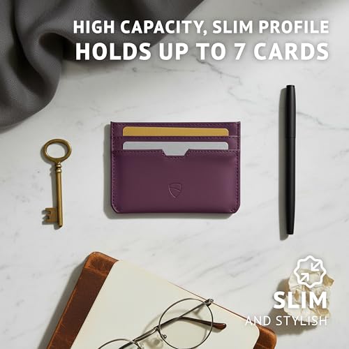 Image of Vaultskin MOORGATE Slim Card Holder - Minimalist Leather Wallet with RFID Blocking, Front Pocket Credit Card Case for Men & Women