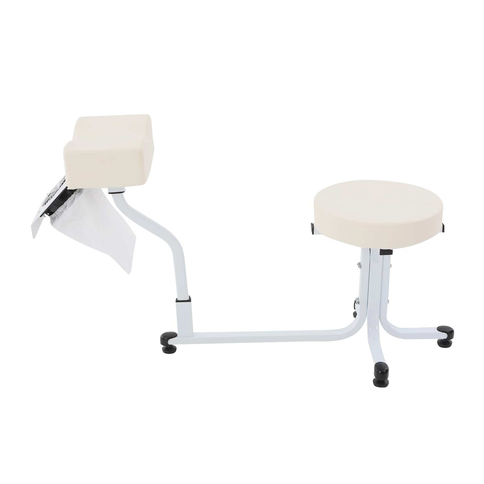 22W Pediküre Hocker mit Fußstütze, Absaugung, Geschwindigkeit 2600rpm, Hocker max Belastbarkeit 100kg, Fußpflege Stuhl, Beinstütze Fußpflege, Nagelstudio, SPA (Weiß)