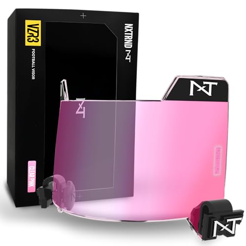 NXT NXTRND VZR3 Visera curvada, de casco de futbol profesional, escudo para cascos de futbol juvenil y de adultos incluye clips 