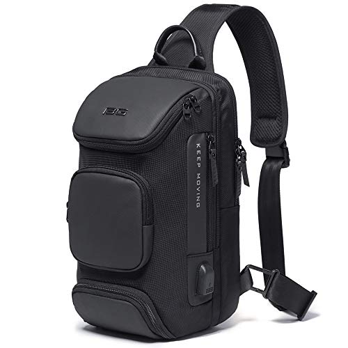BANGE Mini Mochila Masculina Bolsa Transversal de Ombro Impermeável Pequena Pochete Premium com Detalhes em Couro Compacta com Diversos Bolsos e Compartimentos Shoulder Bag Bange